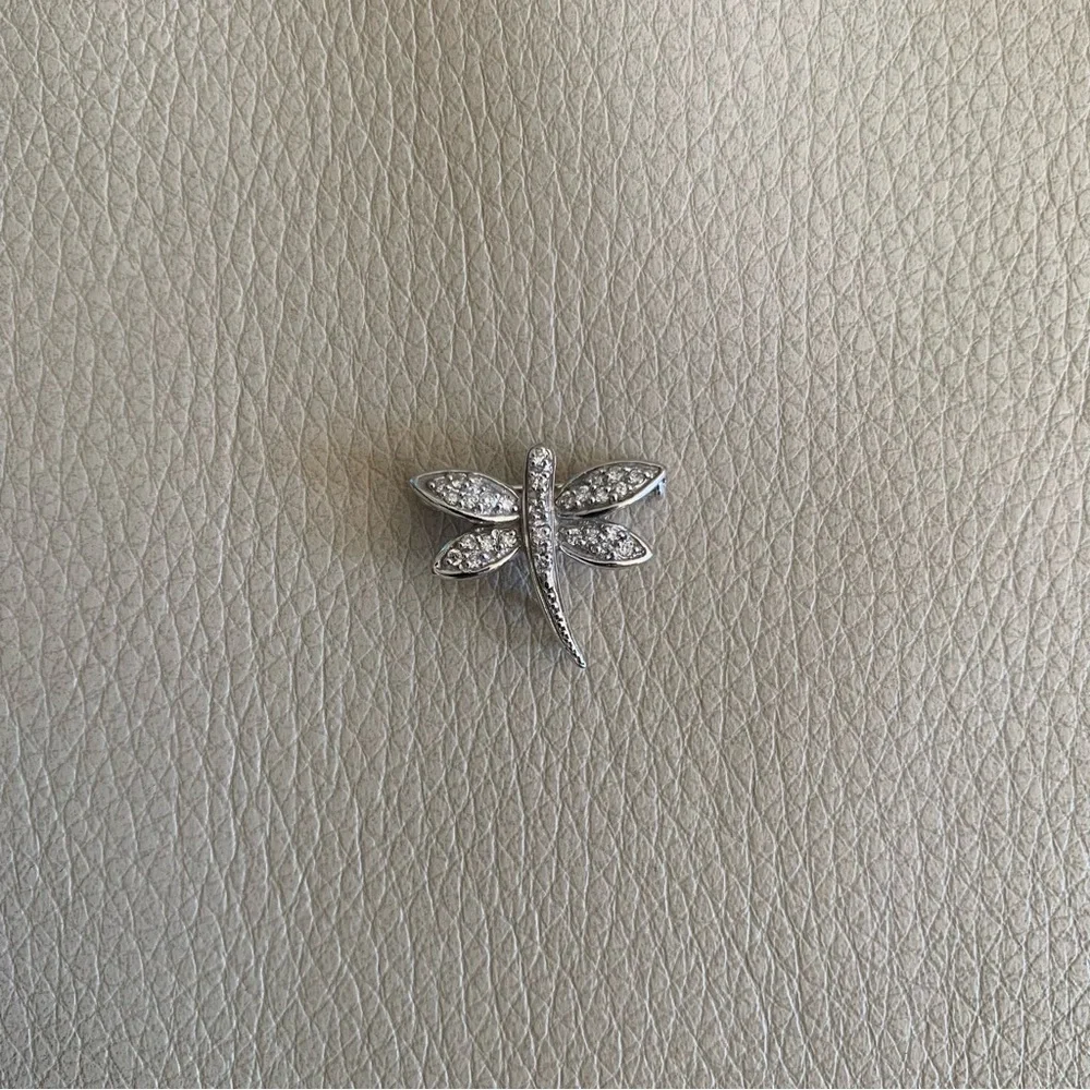 K18 White Gold Diamond Dragonfly Brooch 0.29ct Fine Jewelry Pin